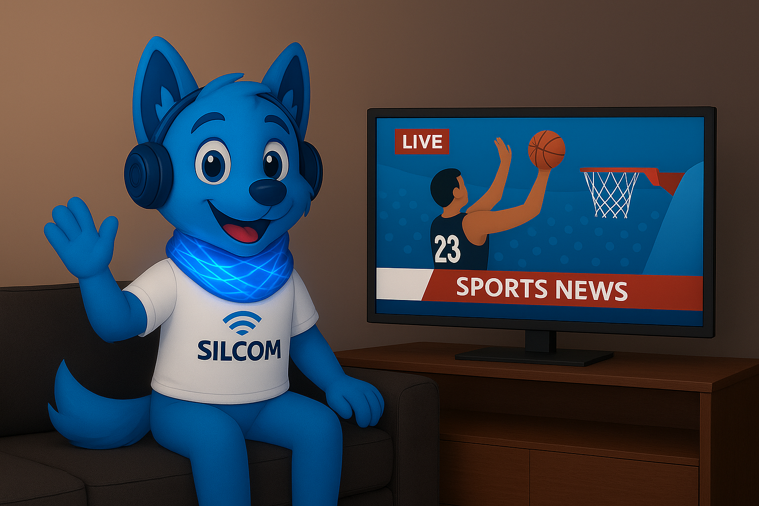 Familia disfrutando televisión